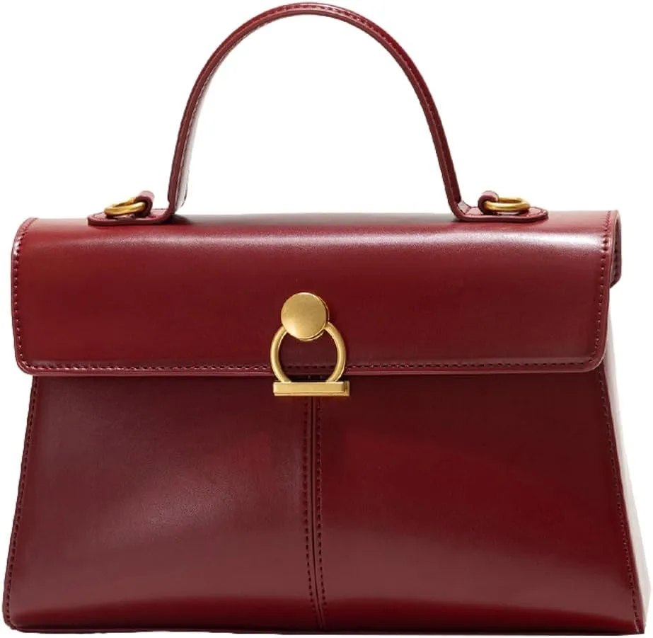 Womens Vintage Top Handle Handbags Commuter Crossbody Tote Bag Small Shoulder Purse Soft Vegan Leather Satchels Gift