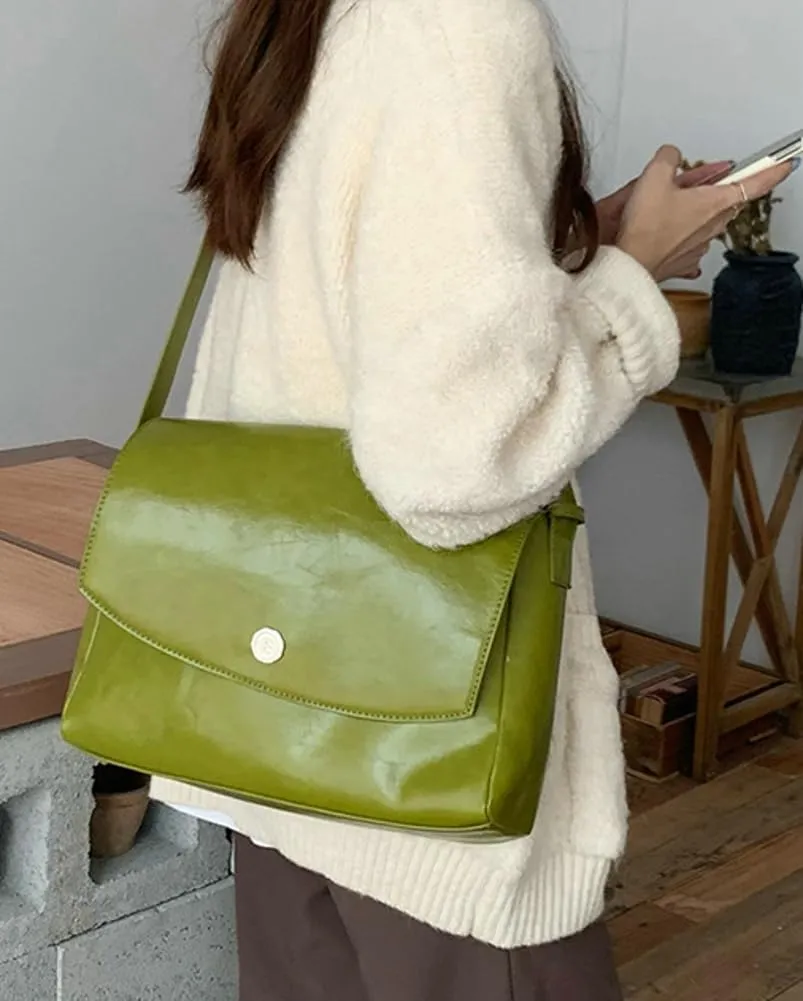 Womens Vintage Tote Bag Large Vegan Leather Crossbody Shoulder Purse Handbag Work Messenger Satchels Briefcase