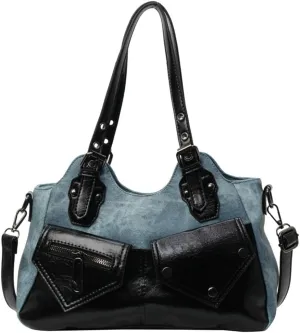 Womens Vintage Tote Bags Y2k Large PU Leather Shoulder Crossbody Purse Soft Handbags Top Handle Satchels