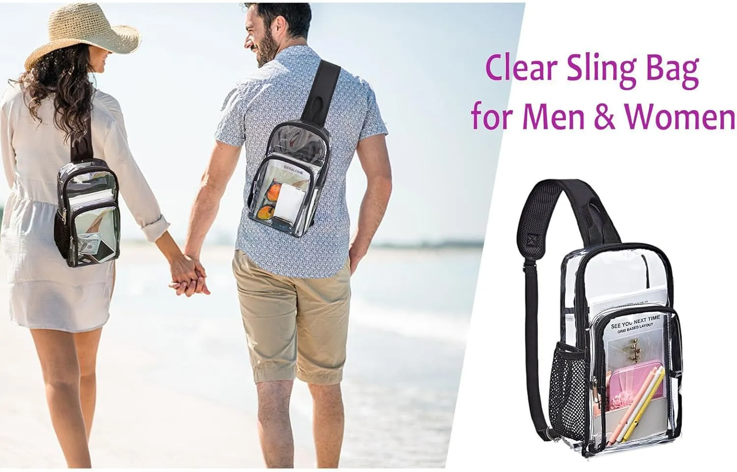 Women's Waterproof Crossbody Purses Crossbody Bags with Adjustable Guitar Strap Lightweight Backpack