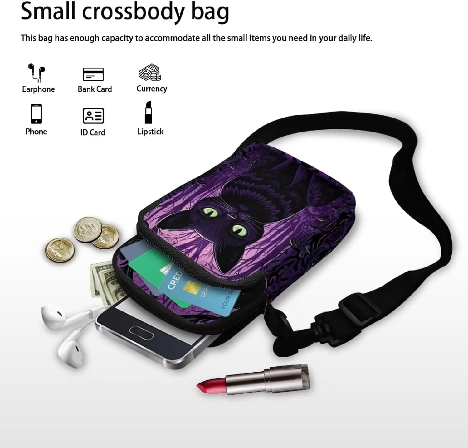 Xpyiqun Crossbody Phone Purse for Women Small Wallet Bags Cross Body Pouches Shoulder Handbag