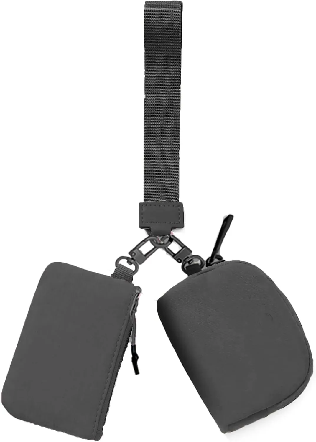 Zip Around Wristlet Wallet,Dual Pouch Wristlet for Women,Mini Women Coin Pocket Detachable pouches Wristlet